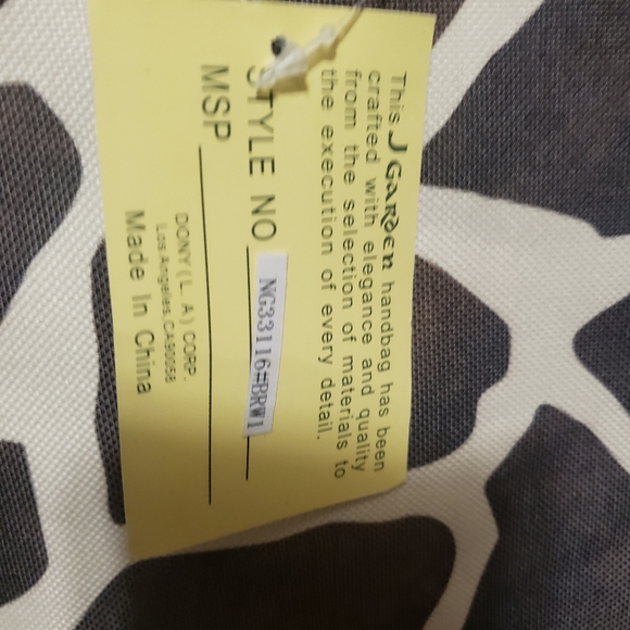 J. GARDEN Giraffe print Embroidered tote bag, shoulder bag grocery Zip Top - Picture 4 of 5